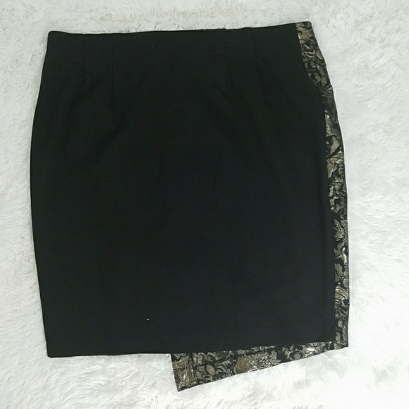 LANE BRYANT METALLIC JACQUARD PENCIL SKIRT - Picture 3 of 4